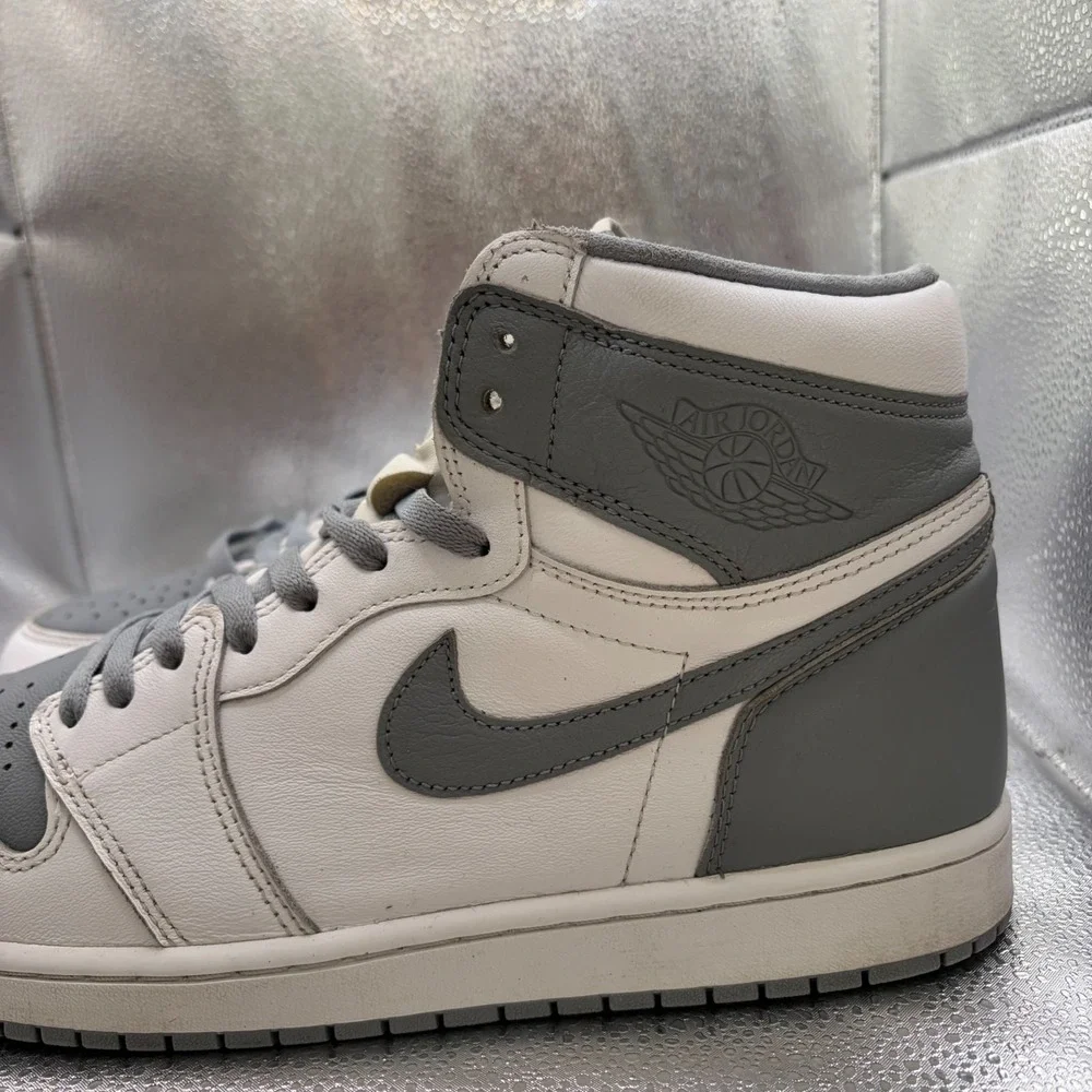Size 11.5 Air Jordan 1 Retro High OG‎ Stealth White Gray Mens Shoes 555088-037